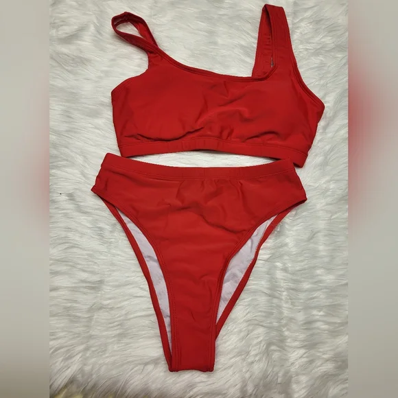 Woman's 2 piece swimsuit, Red, Size Small - Picture 1 of 4